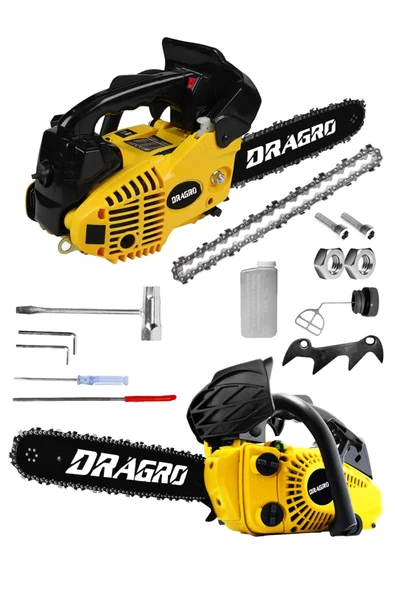 Dragro Alman 25cc Mini Benzinli Testere Ağaç Odun Dal Budama Ve Kesme Testeresi Hızar Motoru