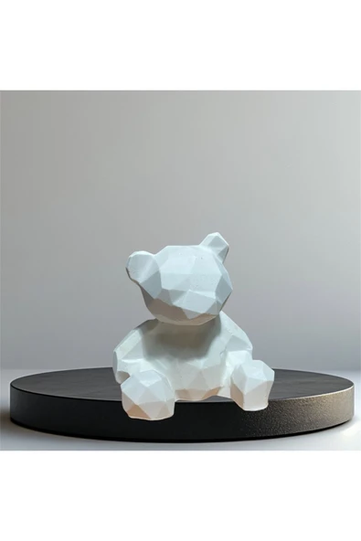 KorPet Desenli Ayıcık Heykel Dekarasyon Hediyelik Süs Eşyası Vitrin - Resim 5