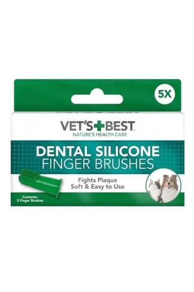 Kedi Ve Köpekler Için Silikon Başlıklı Parmak Diş Fırçası 5,5cm 5li