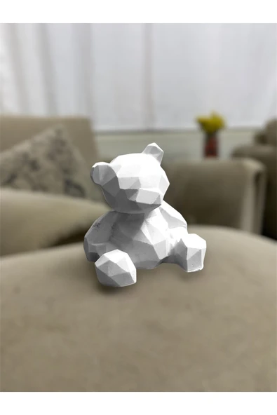 KorPet Desenli Ayıcık Heykel Dekarasyon Hediyelik Süs Eşyası Vitrin - Resim 2