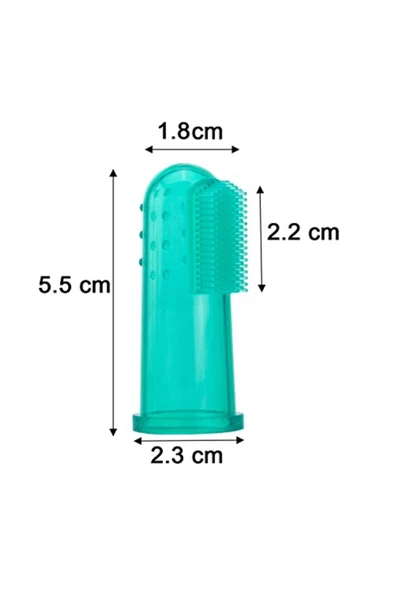 vet advice Kedi Köpek Silikon Parmak Diş Kaşıyıcı Dil Temizleyici Diş Fırçası Yeşil - Adet - 3