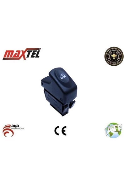 Maxtel 18204998 Cam Açma Düğmesi Megane I Clıo Kangoo Sağ 6 Fişli Siyah