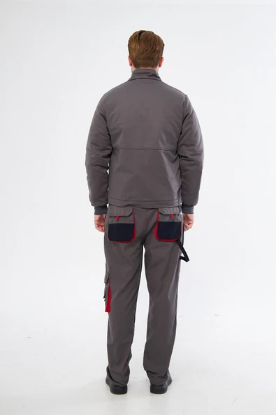 Orange Safety Gri Harman Karışımı Ceket Pantolon - Resim 5