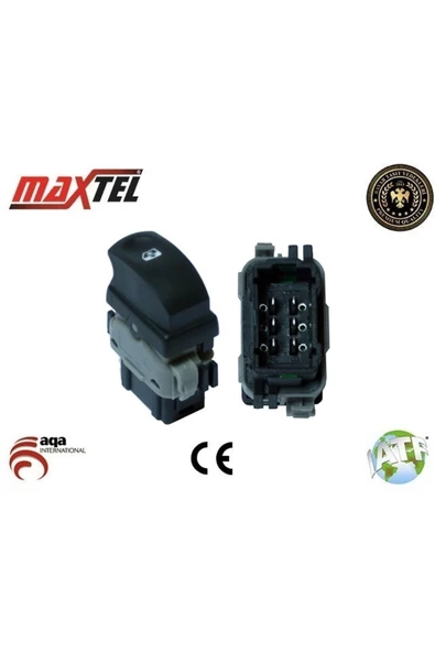 Maxtel 18204936 Cam Anahtarı Renault Clıo Iıı Sağ 6 Fişli Gri Siyah