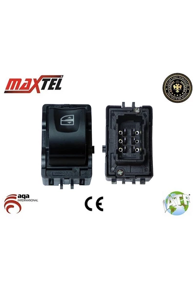 Maxtel Cam Kaldırma Anahtarı Renault Scenıc Iıı 2009?,laguna Iıı 6 Pin Arka (siyah)oem-254210001r 18204003