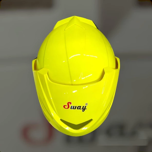 Sway 707 Açık Yarı Camlı Elektrikli Bisiklet Motosiklet Scooter Kaskı M Beden Sarı - 3