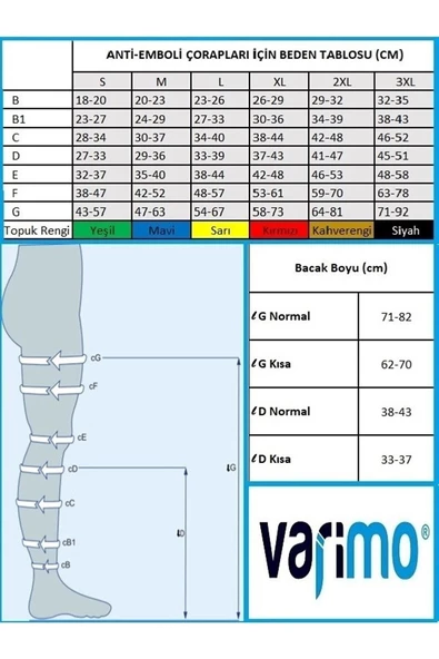 VARİMO Antiemboli Çorabı Kontrol Deliği Altta Dizüstü Normal Boy 1 Çift - Resim 4