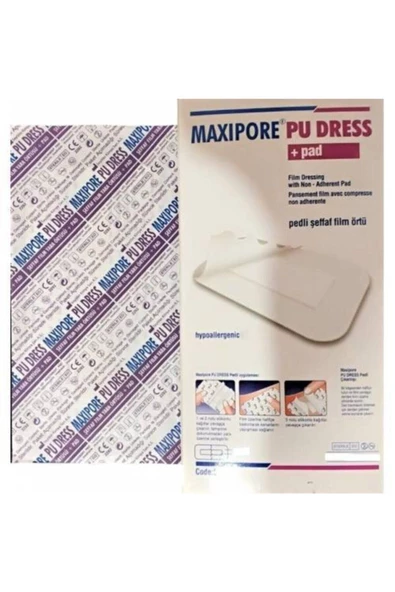 MAXİMA Maxipore Pedli 9x30 - Steril - Su Geçirmez - Yara Sargısı- Hipoalerjenik - 10 Adet ürün görseli