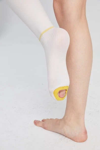 VARİMO Antiemboli Çorabı Kontrol Deliği Altta Dizüstü Normal Boy 1 Çift - Resim 3