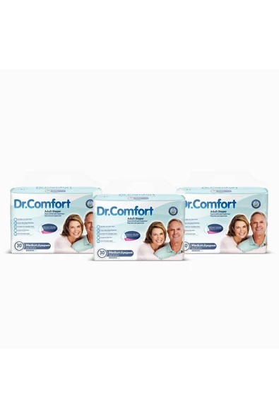 DR.COMFORT Yetişkin Bel Bağlamalı Hasta Bezi Medium 30'lu 3 Paket 90 Adet - 2