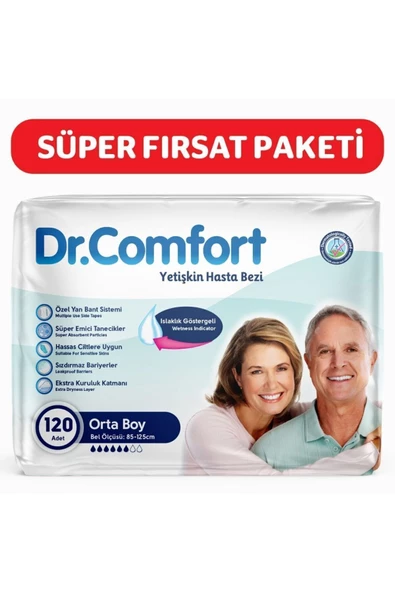 DR.COMFORT Yetişkin Bel Bantlı Hasta Bezi Medium 120 Adet