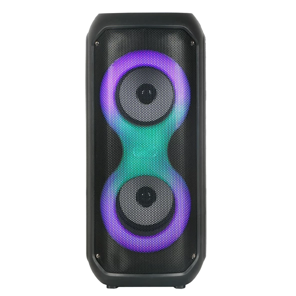 FM TWS Çift 4inç RGB Işıklı Taşınabilir Bluetooth Hoparlör GD-2413 - 7