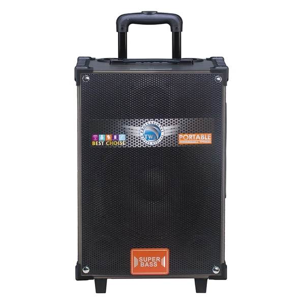 2 Kablosuz Mikrofonlu FM RGB TWS Çift 10inç Karaoke Bluetooth Bavul Taşınabilir Hoparlör LT-910 - 7