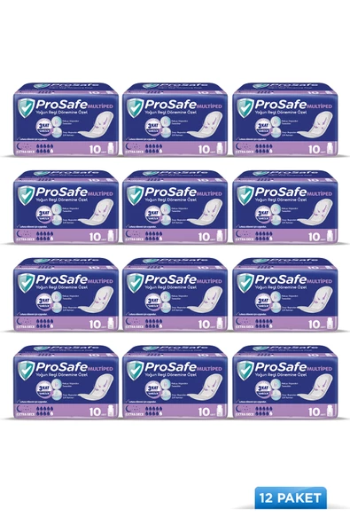 Prosafe Multiped Extra Gece 10'lu x12