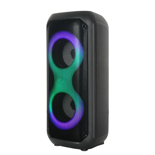 FM TWS Çift 4inç RGB Işıklı Taşınabilir Bluetooth Hoparlör GD-2413 - 4