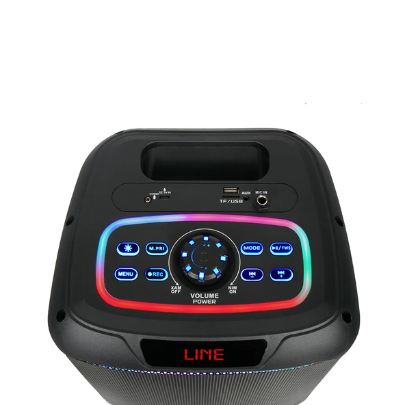 Kablosuz Mikrofonlu FM RGB TWS Çift 8inç Karaoke Bluetooth Taşınabilir Hoparlör GD-907 - 3