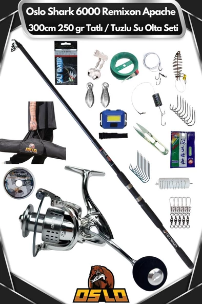 Oslo Shark 6000 Remixon Apache 300cm 250gr Tatlı/Tuzlu Su Olta Seti ürün görseli 1
