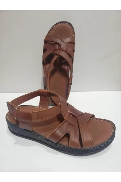 Kadın Kahverengi Deri Sandalet