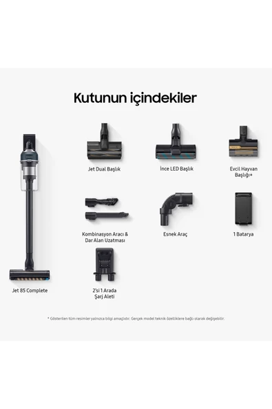 VS20C8524TB/TR Jet 85 Şarjlı Dikey Süpürge, 210W Emiş Gücü, Dijital Invertör Motor - 3