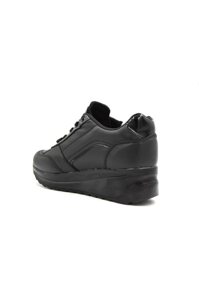 Riwax Bağcıklı Fermuarlı Dolgu Topuklu Hafif Poli Taban Kadın Sneaker - 3