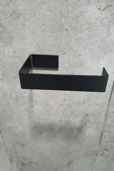 2 Lİ Set Mat Siyah Metal Kağıt Havlu Askısı Ve Tuvalet Kağıtlığı Vida veya Yapıştırmalı  Set - 4