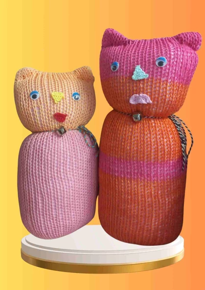 Tıkırık Örgü Yastık Uyku ve Oyun Arkadaşı Şeker&Fıstık - 35 cm-45 cm - 2