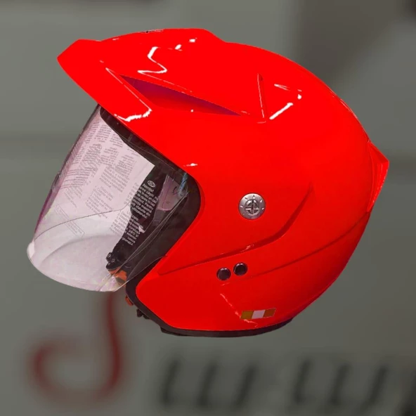 Sway 707 Açık Yarı Camlı Elektrikli Bisiklet Motosiklet Scooter Kaskı XL Beden Kırmızı