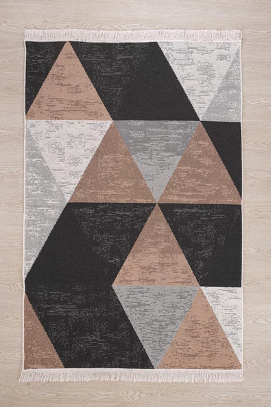 MirCotton Çift Taraflı Pamuklu Modern Desenli Dokuma Kilim Makinede Yıkanabilir - 3