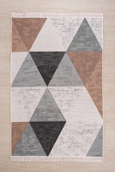 MirCotton Çift Taraflı Pamuklu Modern Desenli Dokuma Kilim Makinede Yıkanabilir - 2