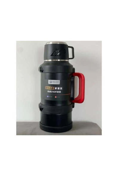 Paslanmaz Çelik 3,2 Litre Termos 48 Saat Sıcak 72 Saat Soğuk Kamp Piknik Seyahatte Kulplu Askılı - 8