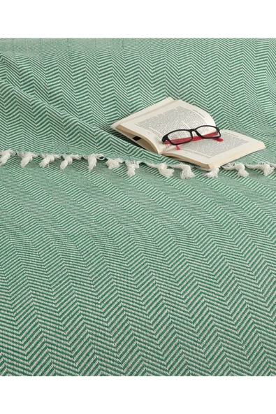 MCN Tekstil Çift Kişilik Yatak Örtüsü 200x230 Cm Pamuklu Püsküllü Pike 'zikzak' - 2