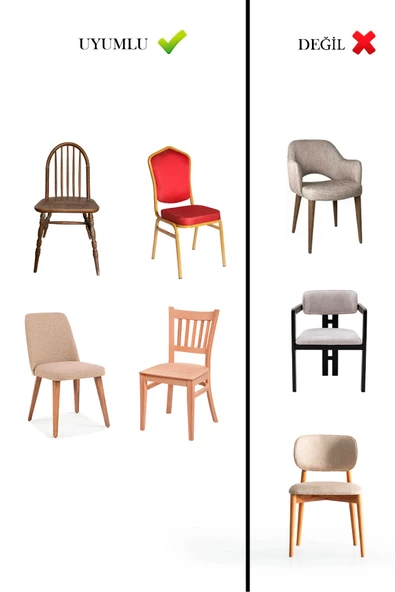 MirCotton Likralı Sandalye Kılıfı BALPETEK * 2 ADET * - 3