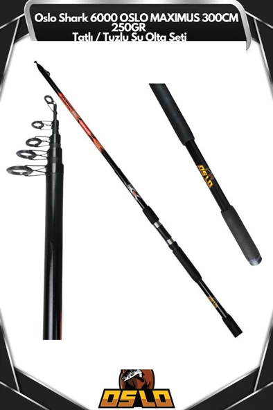 Oslo Shark 6000 Oslo Maximus 300cm 250gr Tatlı/Tuzlu Su Olta Seti - Resim 4