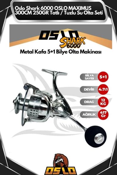 Oslo Shark 6000 Oslo Maximus 300cm 250gr Tatlı/Tuzlu Su Olta Seti - Resim 3