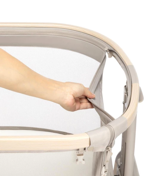 Maxi-Cosi Iora Air Sallanabilen Ahşap Görünümlü Anne Yanı Beşik Beige Eco - 7