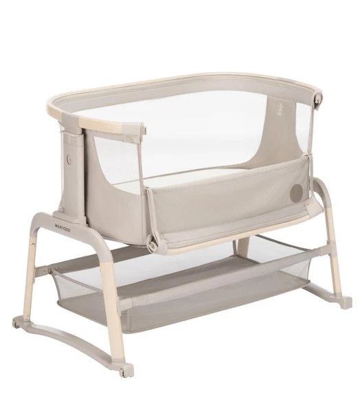 Maxi-Cosi Iora Air Sallanabilen Ahşap Görünümlü Anne Yanı Beşik Beige Eco - 5