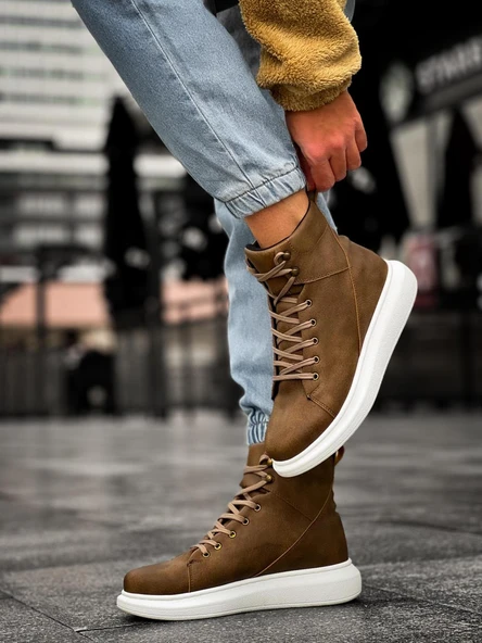 Pabucmarketi Erkek Ayakkabı Yüksek Taban Vizon - 2