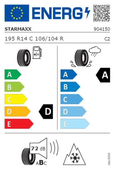 Starmaxx 195 R14 C TL 106/104R 8PR VANMAXX + A/S Kamyonet Dört Mevsim Lastiği (Üretim Tarihi:2024) - 2