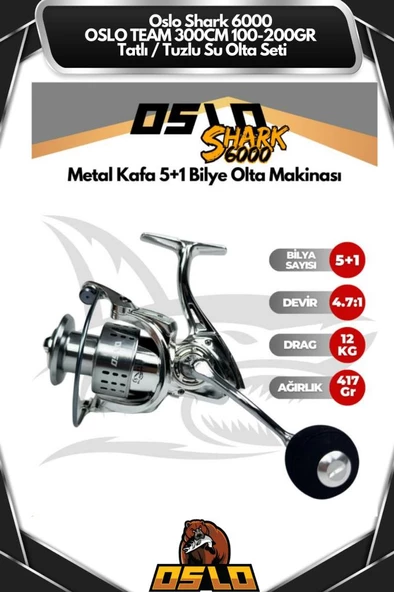 Oslo Shark 6000 Oslo Team 300cm 100-200gr Tatlı/Tuzlu Su Olta Seti - Resim 3