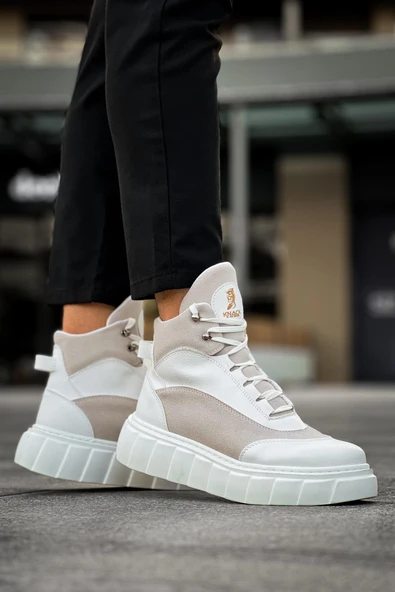 Pabucmarketi Erkek Bot Yüksek Taban Beyaz ürün görseli