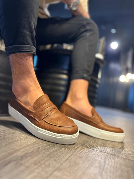 Pabucmarketi Erkek Günlük Klasik Ayakkabı Taba - Resim 3