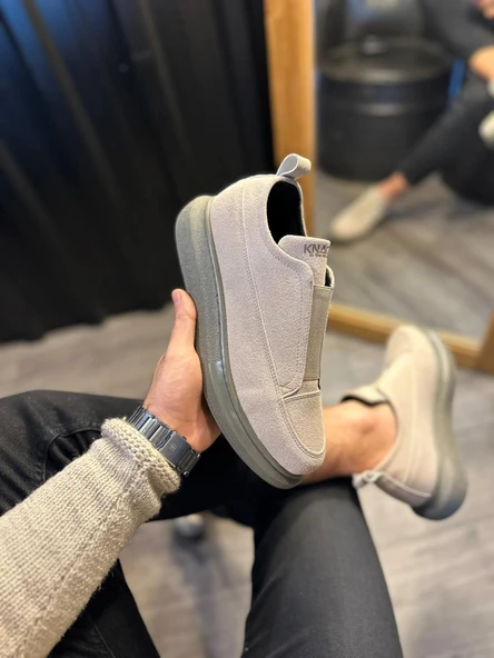 Pabucmarketi Erkek Sneakers Ayakkabı Vizon Süet