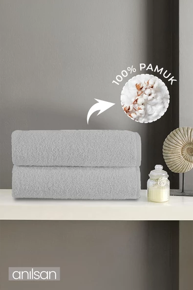 2'li Gri El Havlusu - 50x90 Cm, 225 Gr, %100 Pamuk, Spa Ve Otel Havlusu - 2