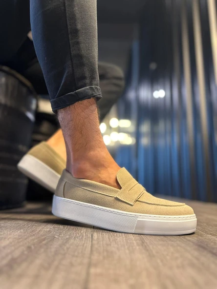 Pabucmarketi Erkek Günlük Klasik Ayakkabı Vizon Süet - 4