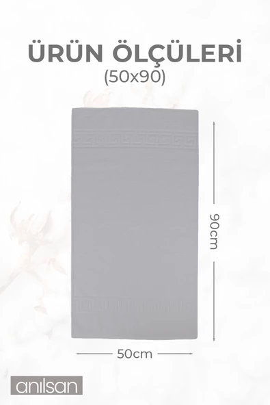 4'lu Greek Gri El Havlusu - 50x90 Cm, 225 Gr, %100 Pamuk, Spa Ve Otel Havlusu - 3