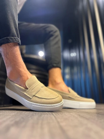 Pabucmarketi Erkek Günlük Klasik Ayakkabı Vizon Süet - 3