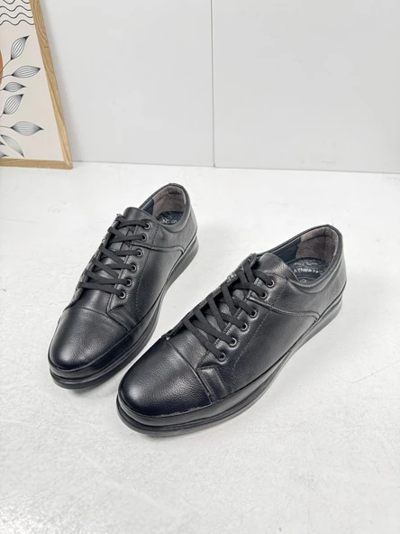 Günlük Erkek İçi Dışı Hakiki Deri Makosen Bağcıklı Kışlık Casual Ayakkabı 153 - 4