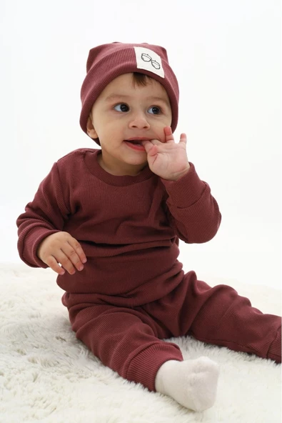 Erkek Bebek 3'lü Takım (Şapka+Alt+Üst) 12128 - 2