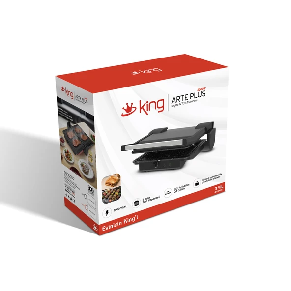 KİNG ARTE PLUS K469 TOST MAKİNESİ-SIYAH - 6