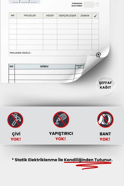 Pomodoro Tekniği Planlayıcı, Sihirli Kağıt, Ders Planlayıcı, İş Planlayıcı, Süresiz Planlayıcı - Resim 2